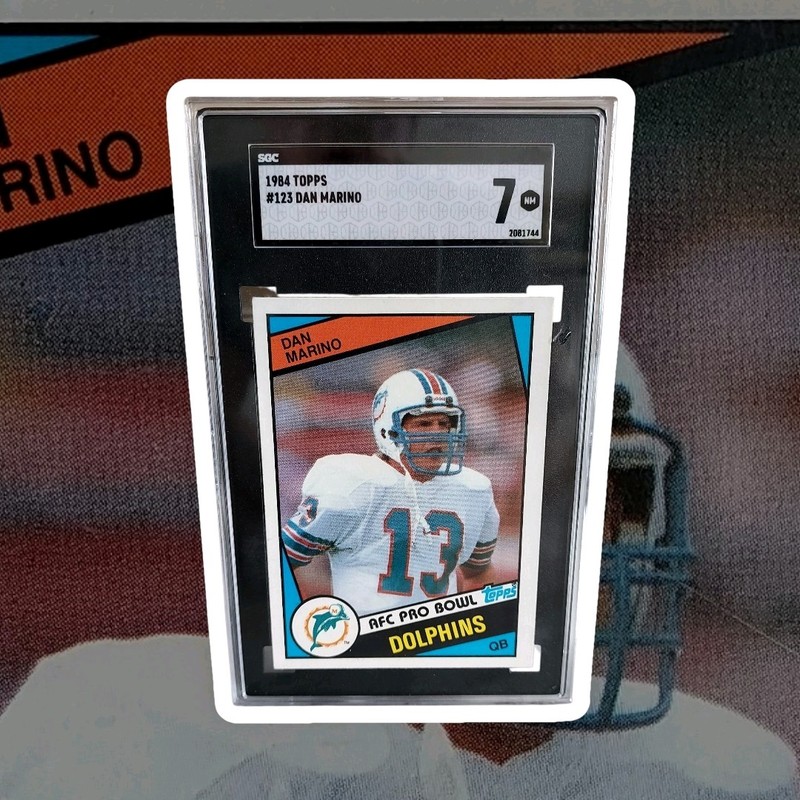 Dan Marino 1984 Topps Rookie Football Card  #123 Graded N-Mint 7 Dolphins HOF
