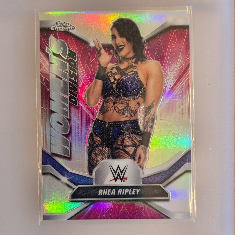 2026 WWE Topps Chrome Rhea Ripley Women's Division Insert Refractor WDV-36