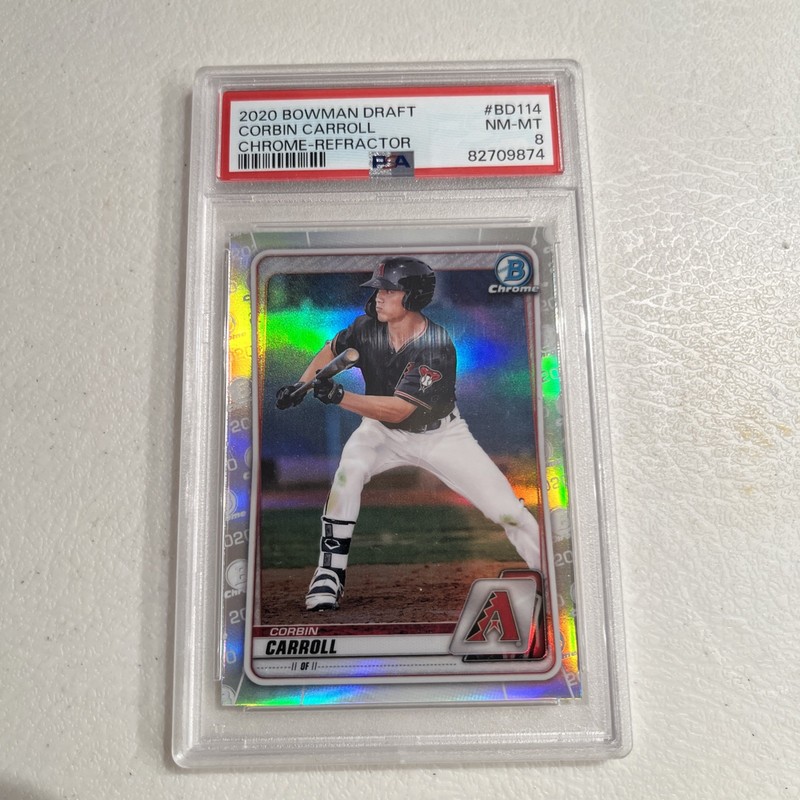 2020 Bowman Draft Corbin Carroll Prospect Refractor PSA 8 Diamondbacks