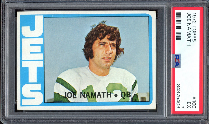 1972 Topps #100 Joe Namath PSA 5 Vintage New York Jets HOF Football Card (5403)