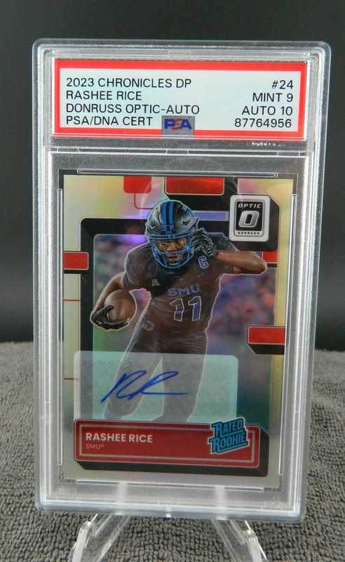 2023 Chronicles Optic Draft Picks #24 Rated Rookie Rashee Rice Auto /99 PSA 9 10