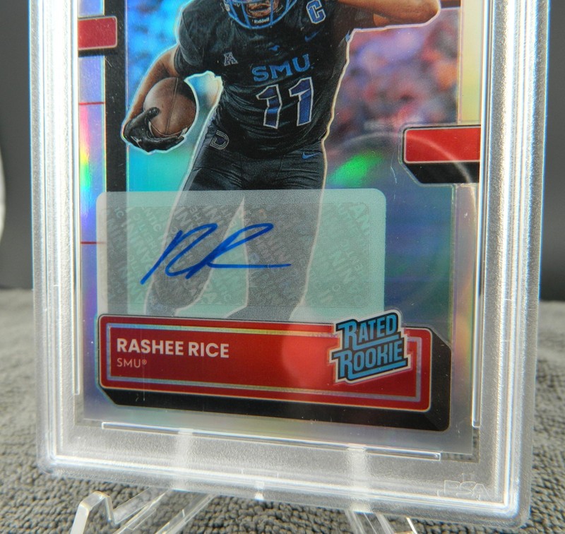2023 Chronicles Optic Draft Picks #24 Rated Rookie Rashee Rice Auto /99 PSA 9 10 view 2