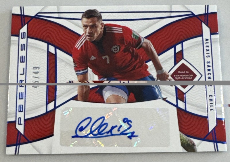2022 ALEXIS SANCHEZ 45/49 AUTO PANINI NATIONAL TREASURES PEERLESS BLUE FOIL SSP!
