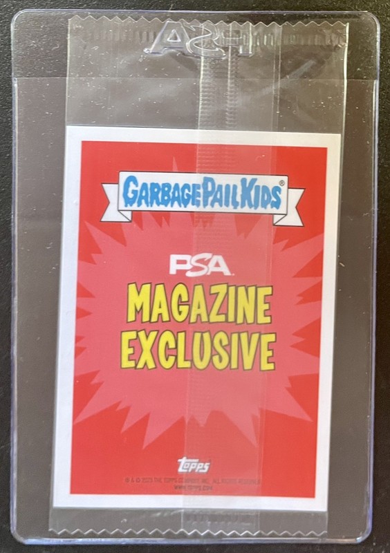2025 Topps Garbage Pail Kids ‘Leg Up Lenny’ Green /400 PSA Magazine GPK Mint+ view 2
