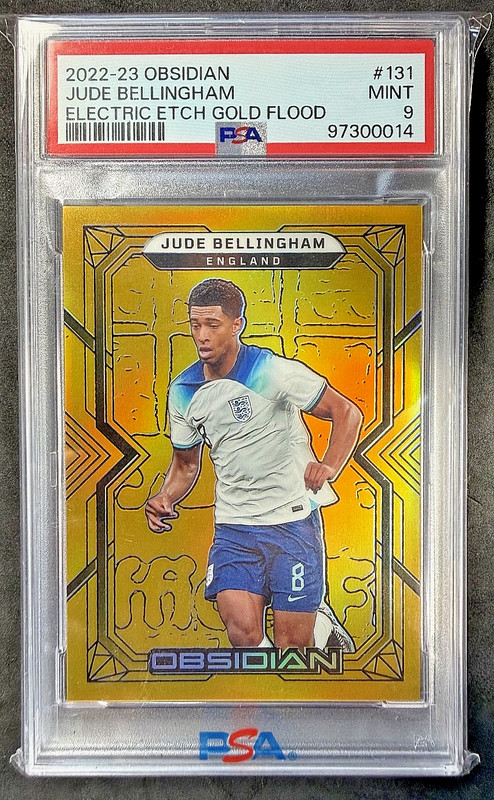 2022-2023 Obsidian Electric Etch Gold Flood Jude Bellingham 2/10 PSA 9