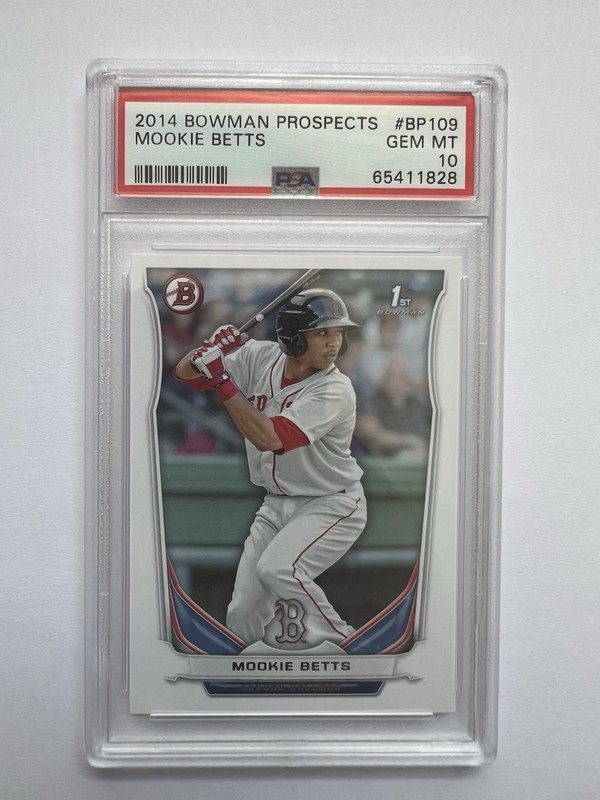 Bowman 2014 Prospects Mookie Betts #BP109 1st Bowman Rookie PSA 10 Red Sox