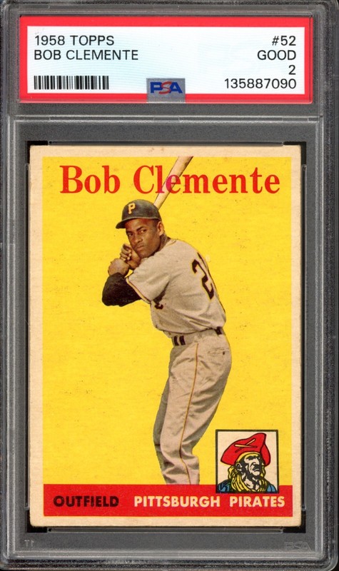 1958 Topps #52 Roberto Clemente PSA 2 Vintage HOF Baseball Card (7090)