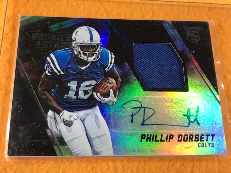 R2-94 FOOTBALL CARD - PHILLIP DORSETT  COLTS 2015 PANINI - GAME USED JERSEY 