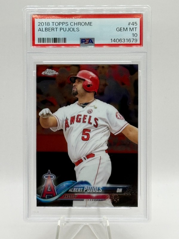 2018 Topps Chrome #45 - Albert Pujols PSA 10! Gem Mint! 