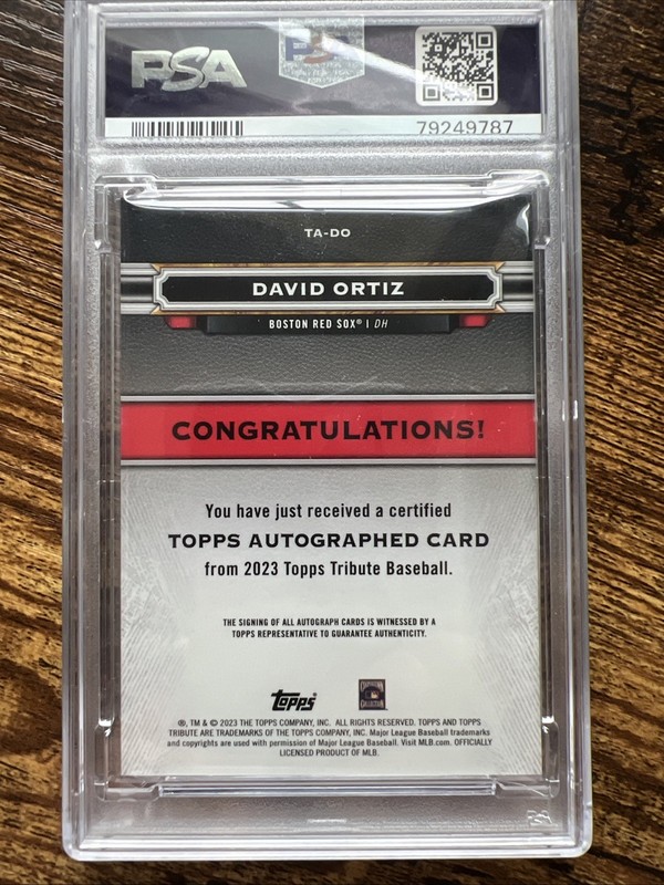 2023 Topps Tribute - Tribute Autographs David Ortiz #TA-DO Orange /25 (AU) view 2
