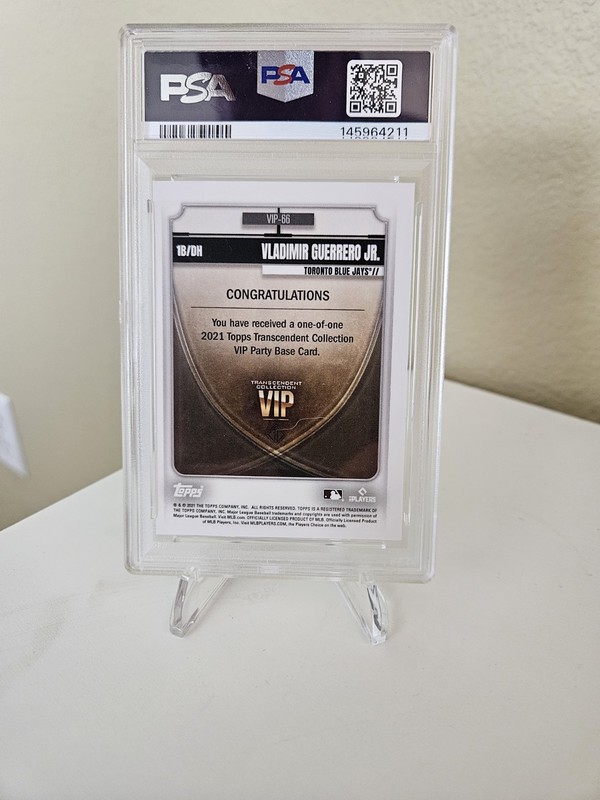 1/1  TOPPS 2021 TRANSCENDENT VLADIMIR GUERRERO JR BLUE JAYS #VIP-66  PSA 9 🔥  view 2