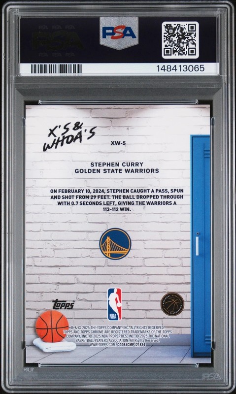 2025 TOPPS CHROME X'S & WHOA'S GOLD GEOMETRIC #XW-5 STEPHEN CURRY 20/50 PSA 9 view 2