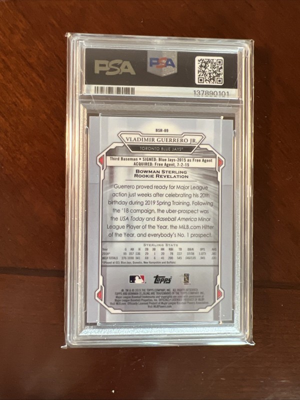 2019 Bowman Sterling Vladimir Guerrero Jr. /50 Psa 7 view 2