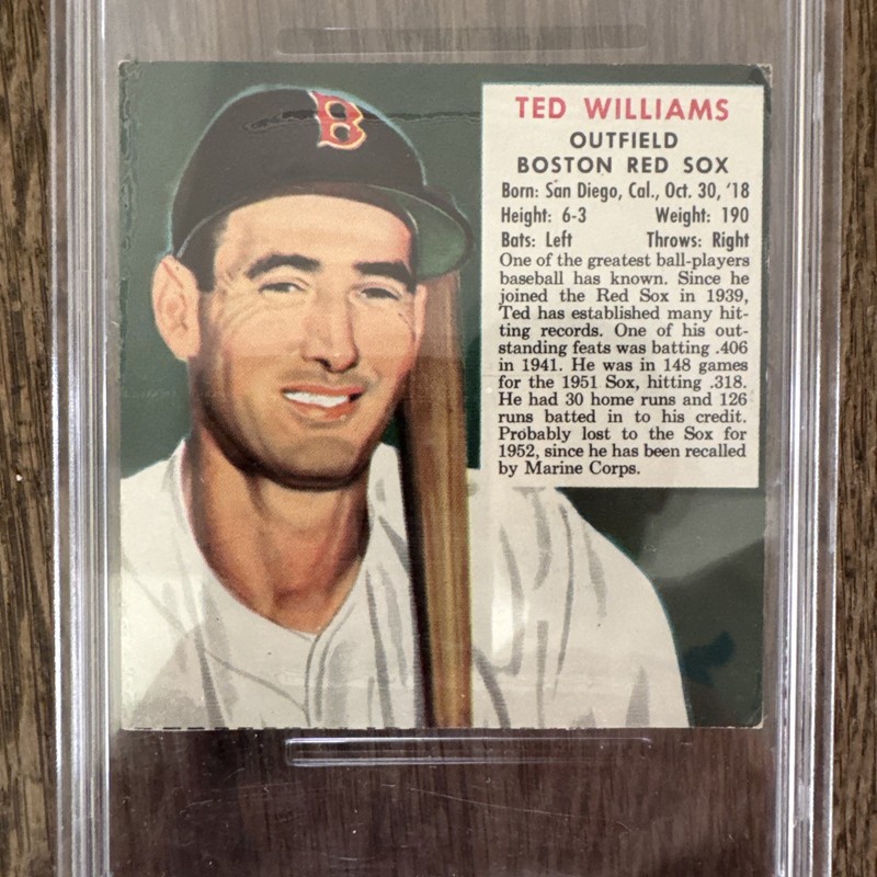 RARE VINTAGE 1952 RED MAN TOBACCO TED WILLIAMS PSA 2 GOOD Centered! HoF Legend view 2