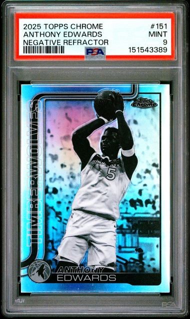 2025-26 Topps Chrome Negative Refractors #151 Anthony Edwards PSA 9