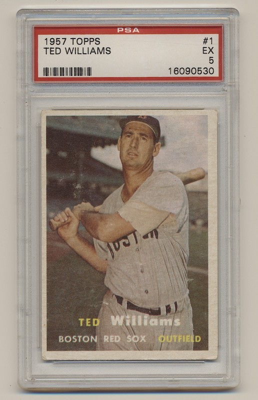1957 TOPPS #1 TED WILLIAMS PSA 5 EX