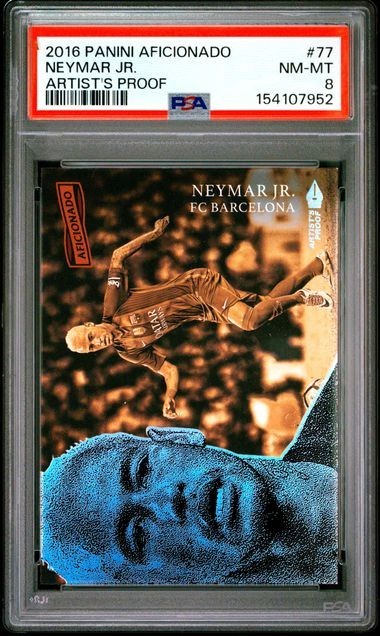 2016-17 Panini Aficionado Neymar Jr. Artist's Proof #77 FC Barcelona PSA 8