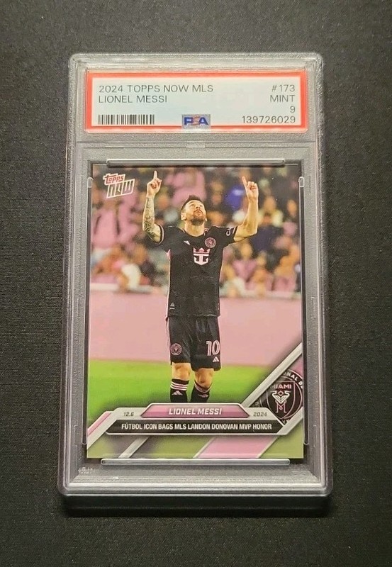 PSA 9 #173 Lionel Messi 2024 Topps Now Mint Graded MLS Miami