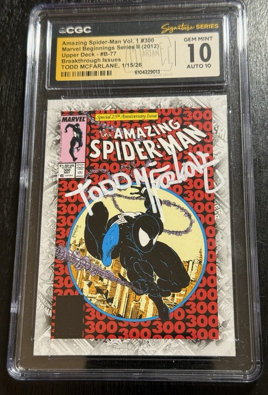 2012 Marvel Beginnings Todd McFarlane AUTO Amazing Spider-Man 300 CGC 10/10 Pop1