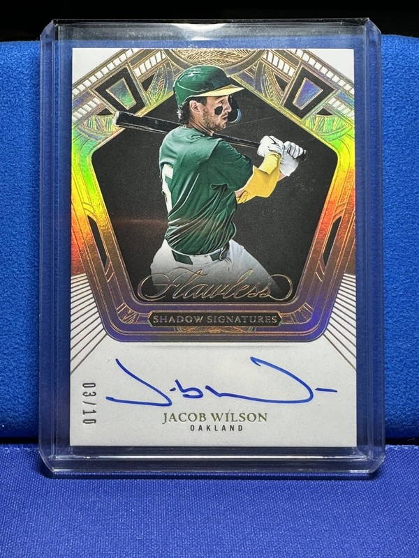 2025 Panini Flawless Shadow Signature /10 Jacob Wilson A's On Card Auto 🔥🔥