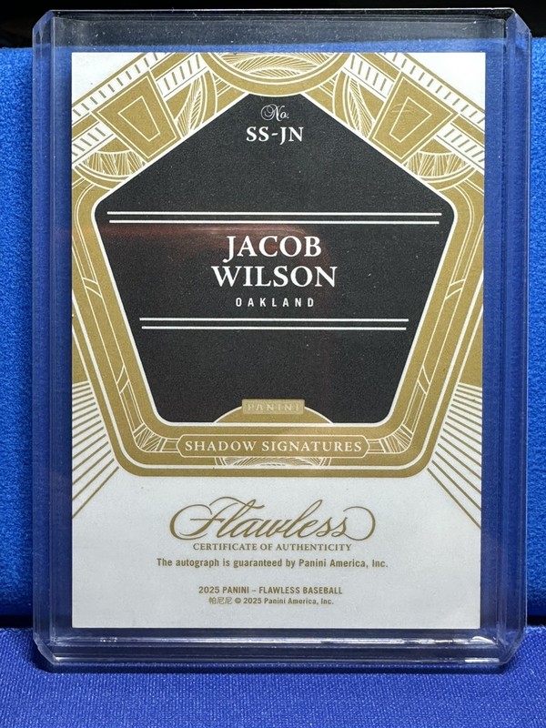 2025 Panini Flawless Shadow Signature /10 Jacob Wilson A's On Card Auto 🔥🔥 view 2