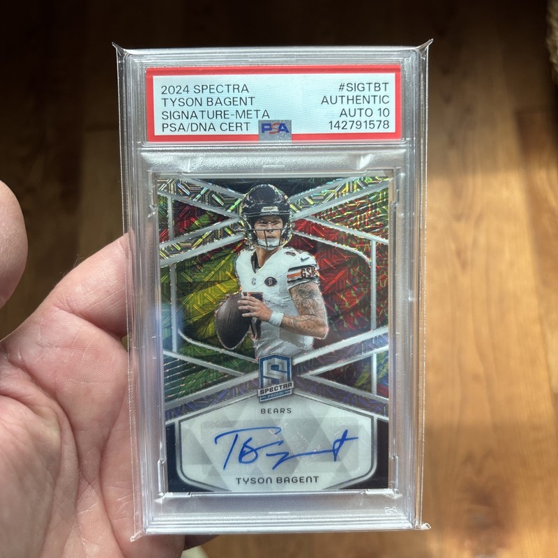 Panini Spectra Holo Tyson Bagent 2024 Chicago Bears Auto PSA 10 / authentic/25