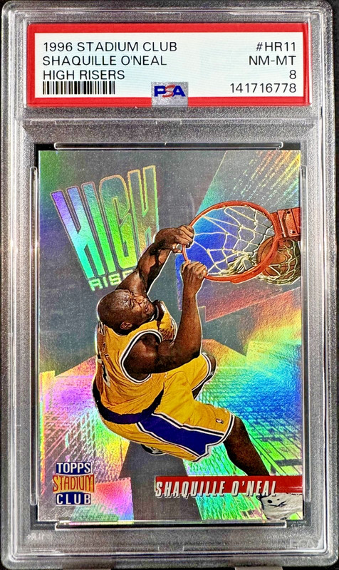 Shaquille O'Neal 1996 Topps Stadium Club #HR11 High Risers *Holo* Lakers PSA 8
