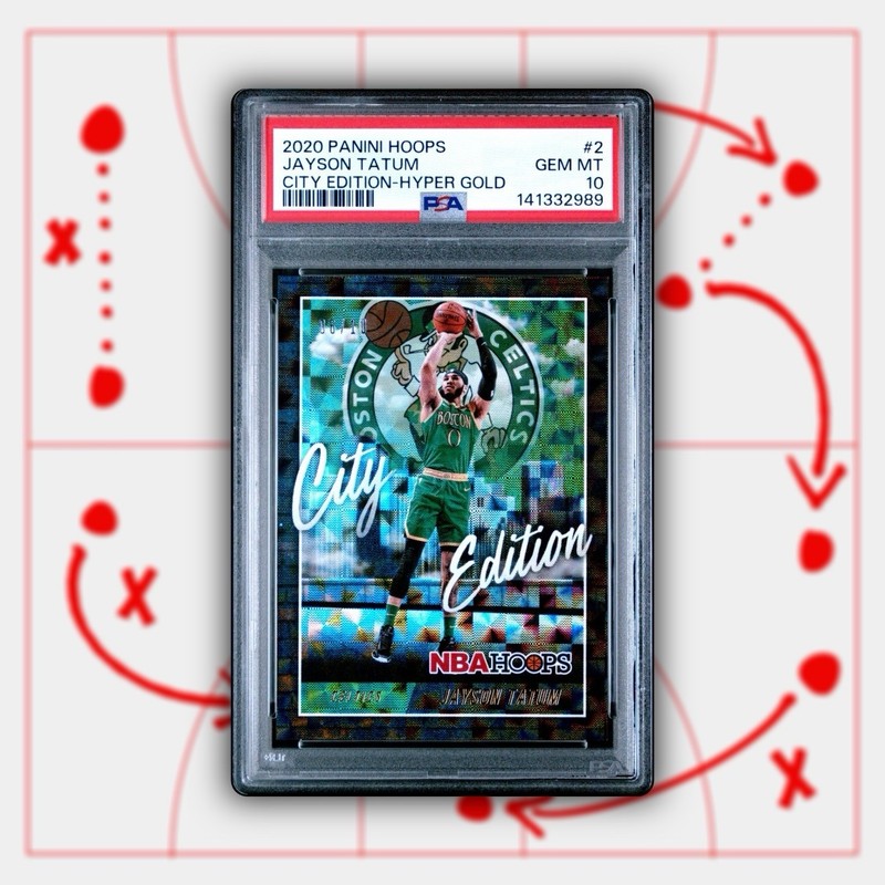 2020 NBA Hoops #2 Jayson Tatum City Edition Hyper Gold /10 SSP Celtics PSA 10