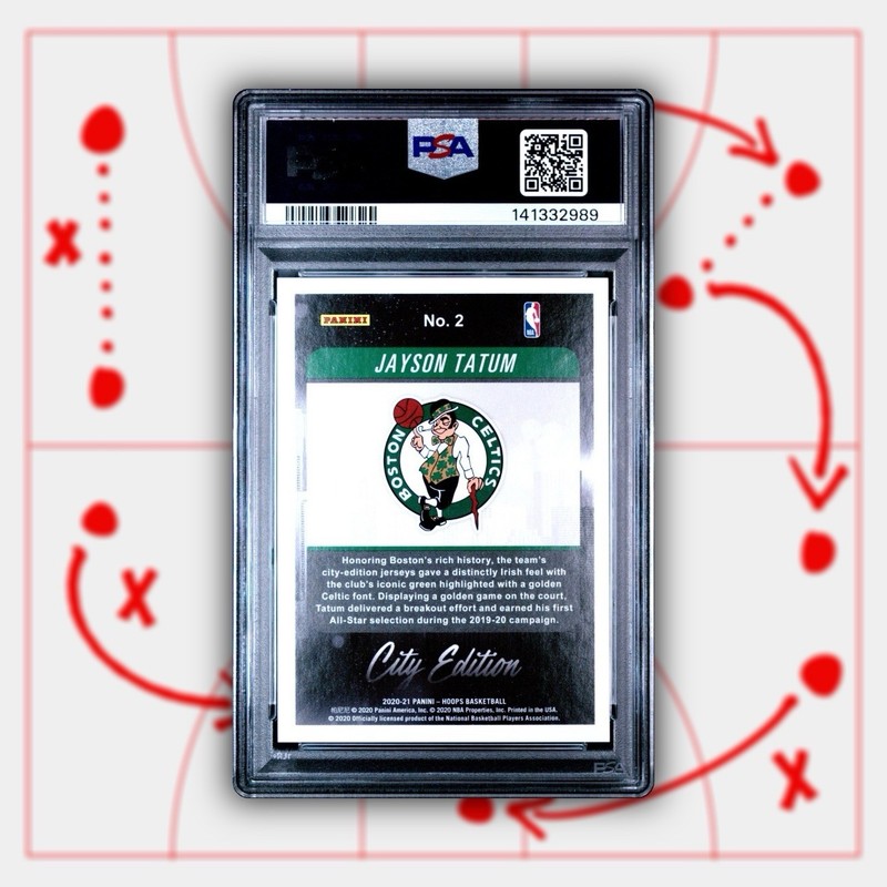 2020 NBA Hoops #2 Jayson Tatum City Edition Hyper Gold /10 SSP Celtics PSA 10 view 2