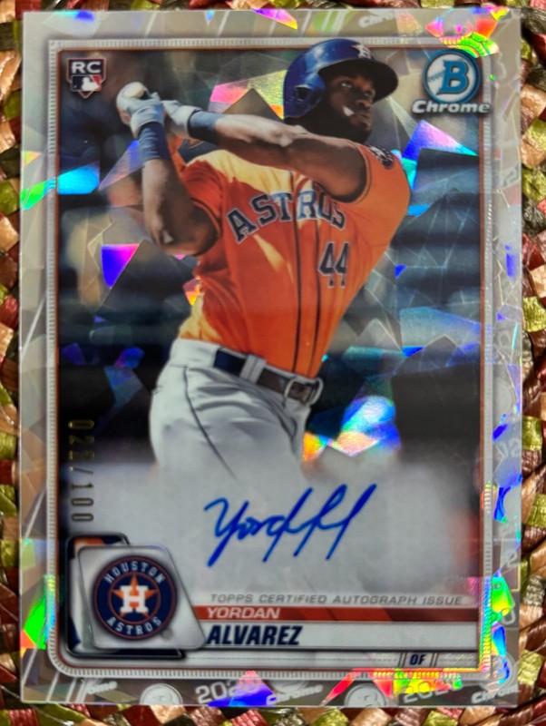 2020 Bowman Chrome RC AUTO Yordan Alvarez #CRA-YA ATOMIC REFRACTOR #022/100