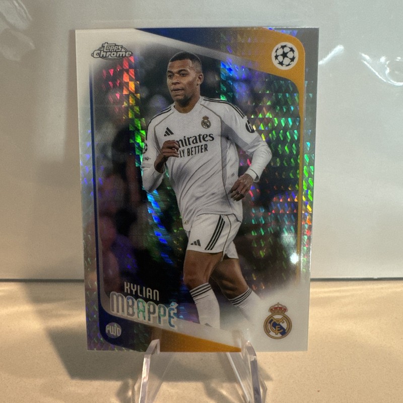 2025-2026 topps chrome UCC Kylian Mbappe Prism Refractor Real Madrid #112