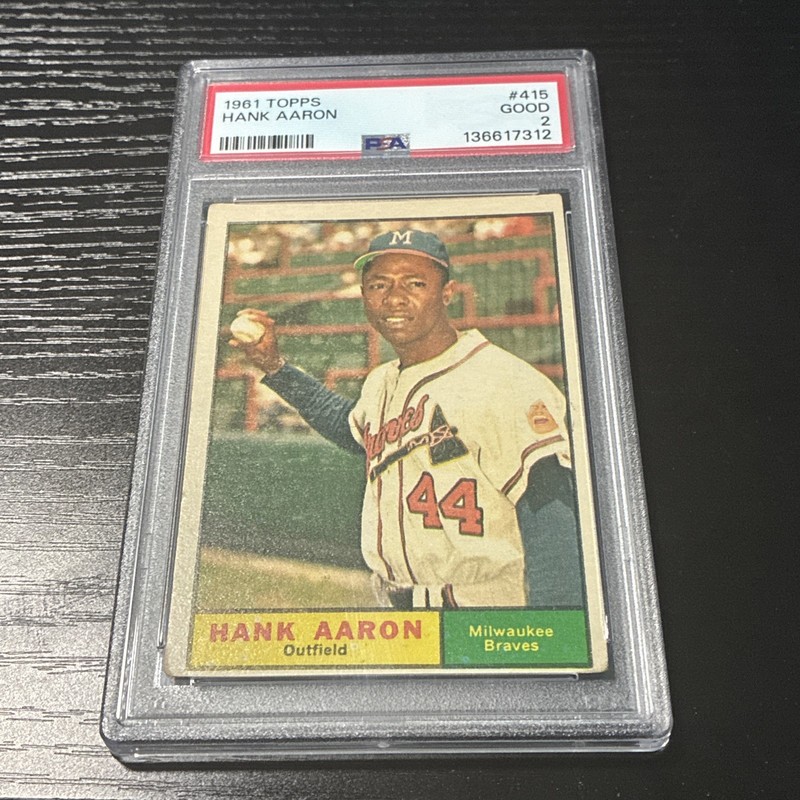 1961 Topps Baseball Hank Aaron #415 PSA 2 SEE DESCRIPTION