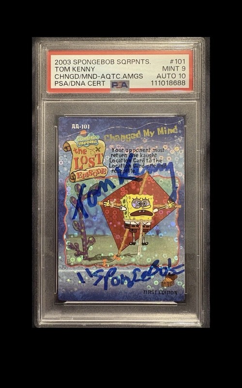 2003 SpongeBob SquarePants Tom Kenny RC Autographed Card PSA 9/10 1st Edition