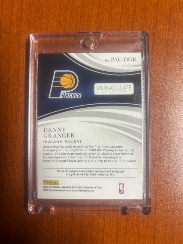 Danny Granger 2024-25 Panini Immaculate Jersey Number Patch Auto /15 #PAU-DGR view 2