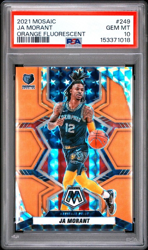 💎 2021 Panini Mosaic Ja Morant Orange Fluorescent /25 PSA 10 Low Pop🔥Grizzlies
