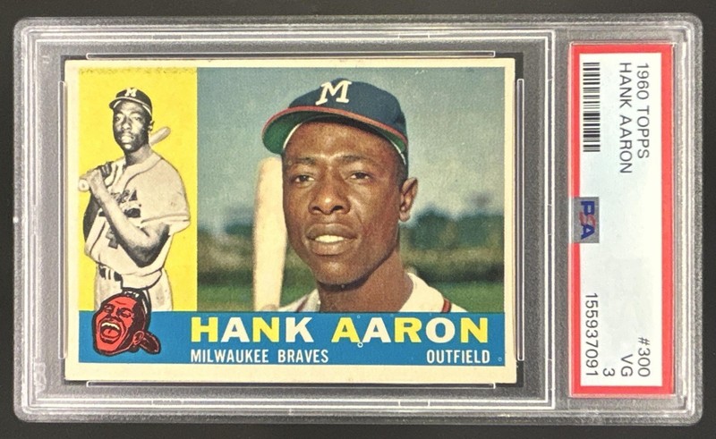 1960 TOPPS HANK AARON #300 PSA 3 MILWAUKEE BRAVES