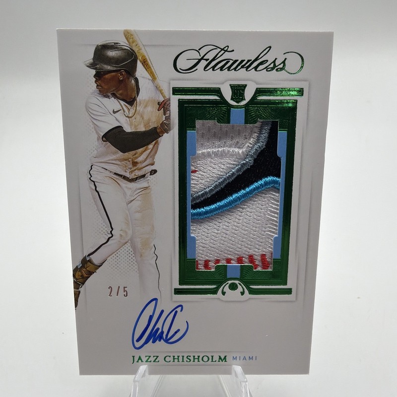 2021 Panini Flawless Baseball JAZZ CHISHOLM Rookie Beautiful Patch Auto RPA 2/5