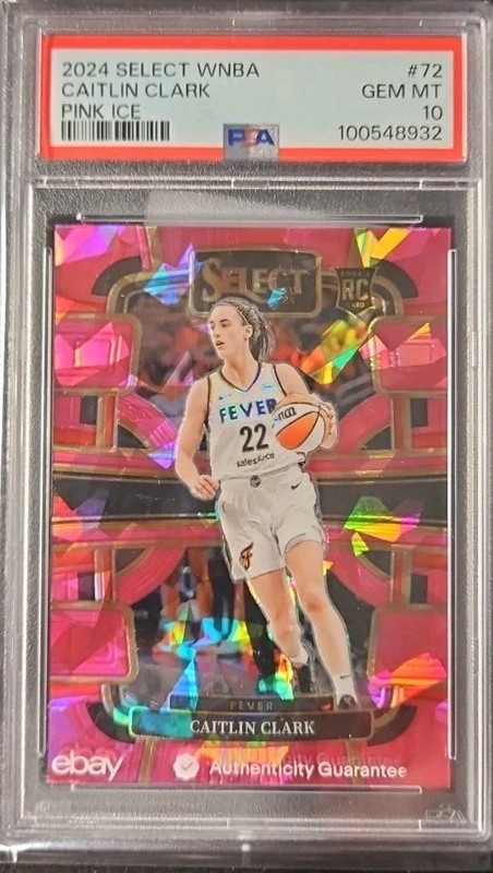 2024 Select WNBA Pink Ice #72 Caitlin Clark RC Rookie PSA 10 GEM MINT