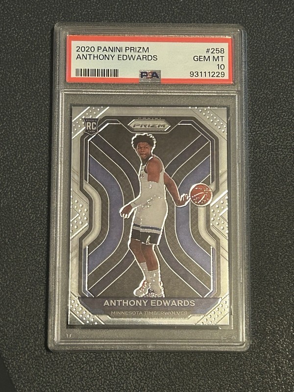ANTHONY EDWARDS 2020-21 PRIZM ROOKIE #258 TIMBERWOLVES PSA 10! GEM MINT!