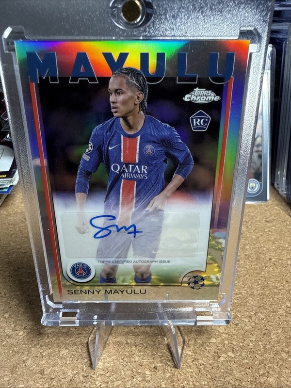 2025 Topps Chrome UCC Chrome Auto RC Senny Mayulu #CA-SM PSG France 