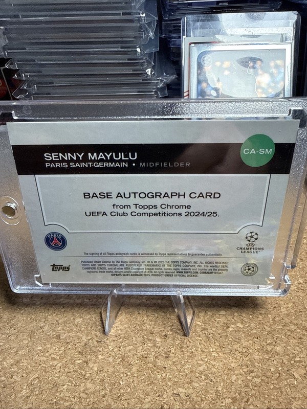 2025 Topps Chrome UCC Chrome Auto RC Senny Mayulu #CA-SM PSG France  view 2