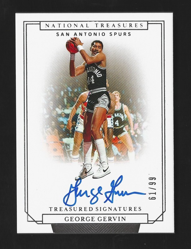 2019-20 Panini National Treasures George Gervin Treasured Signatures Auto 61/99