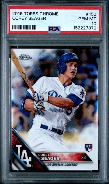 COREY SEAGER 2016 Topps Chrome #150 PSA 10 GEM MT RC view 1