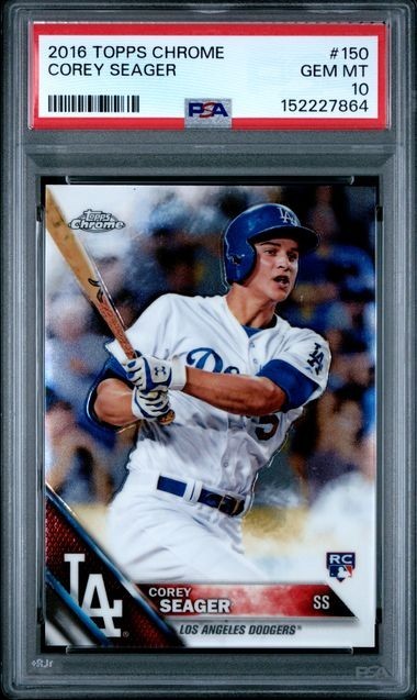 COREY SEAGER 2016 Topps Chrome #150 PSA 10 GEM MT RC view 1