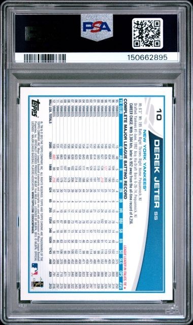 Derek Jeter 2013 Topps Chrome #10 PSA 10 GEM MT HOF view 2