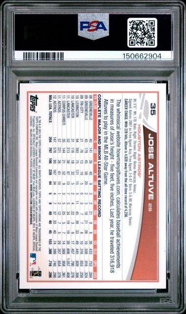JOSE ALTUVE 2013 Topps Chrome #35 PSA 10 GEM MT view 2