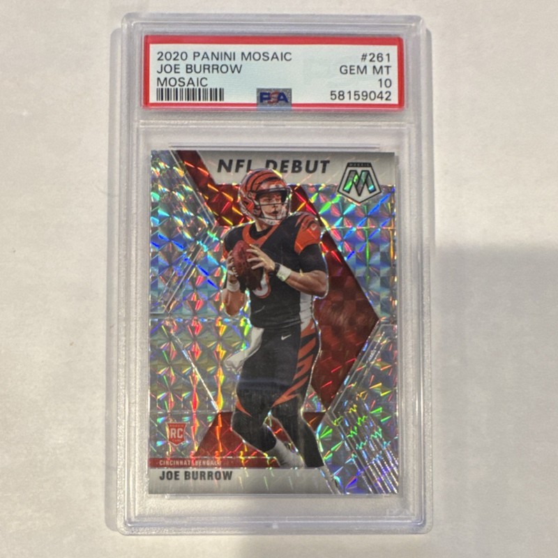 Panini 2020 Mosaic Joe Burrow Bengals Rookie NFL Debut #261 Mosaic PSA 10