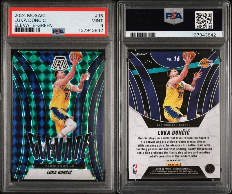 2024 Mosaic - Elevate Luka Dončić #16 Green Mosaic Prizm PSA 9!! LOW POP!!