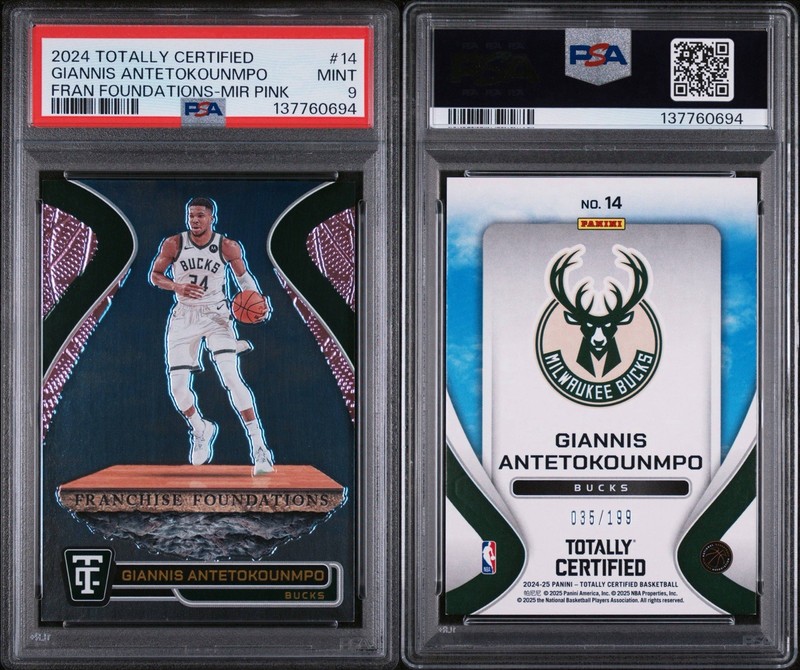 2024 Panini Certified Pink 35/199 Giannis Antetokounmpo #14 PSA 9!! POP 1!!