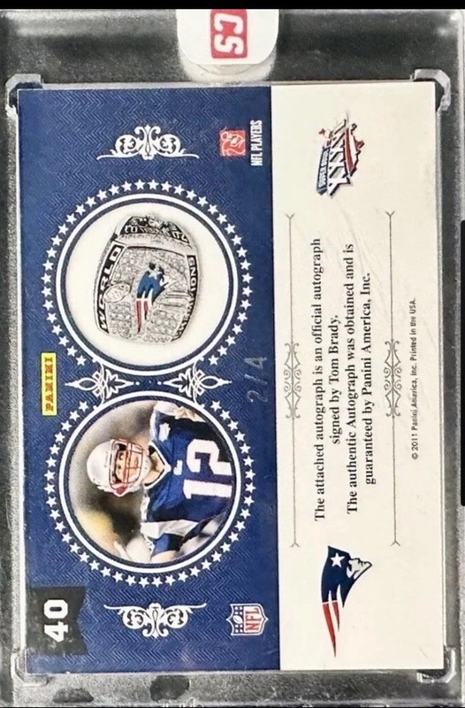 TOM BRADY AUTO /4 National Treasures Panini 2011 Super Bowl SEALED RARE /4 view 2